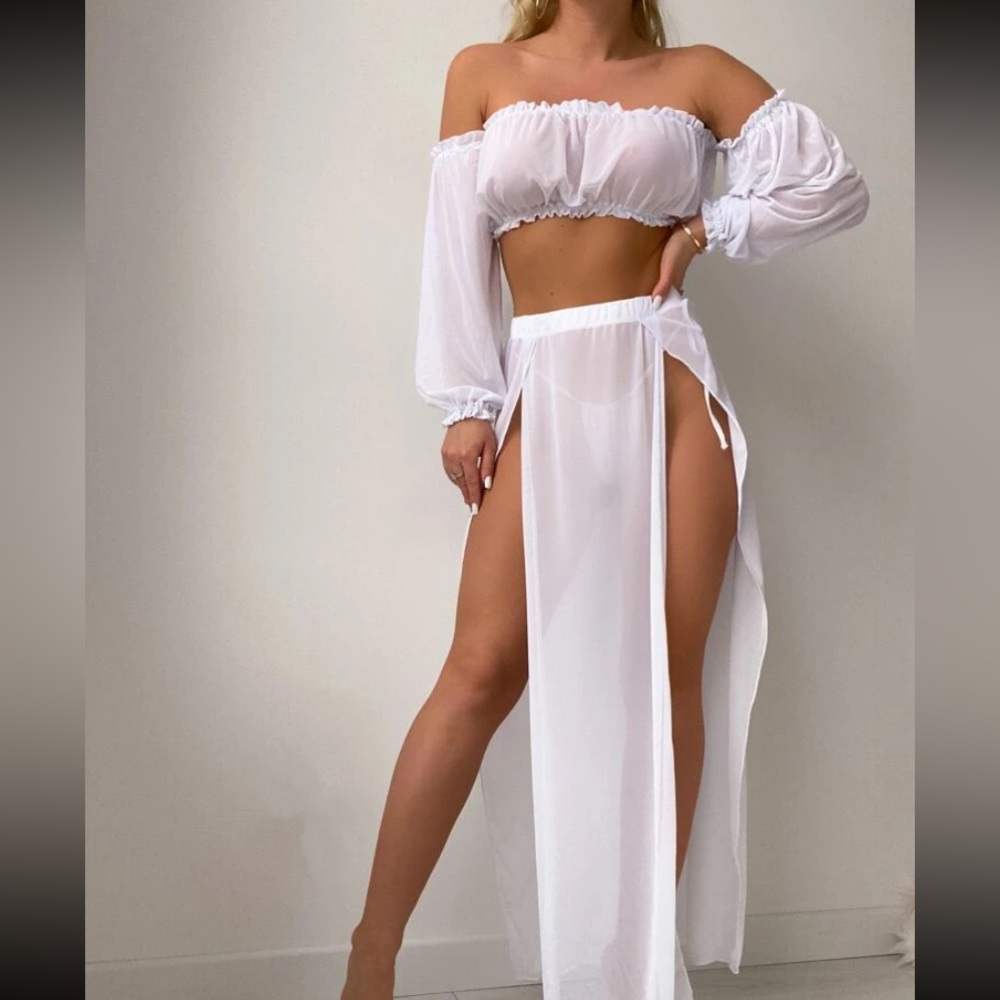 White cover up 2 piece